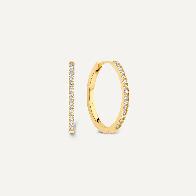 Pavé Cubic Zirconia Medium Hoops (18mm)