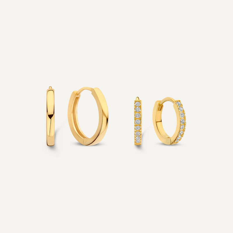 Essential Pavé Zirconia Hoops Layering set