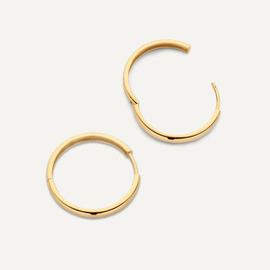 14 Karat Gold Bold Large Hoops Oval Zirconia Earrings Set - 7