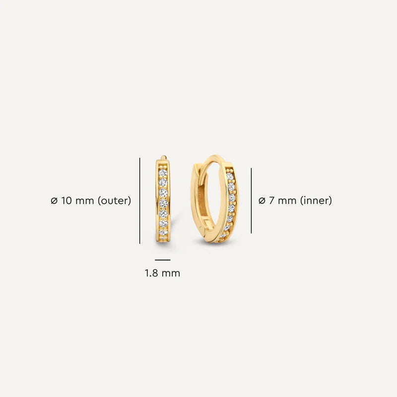 Pavé Zirconia Oval Small Hoops Stacking Set