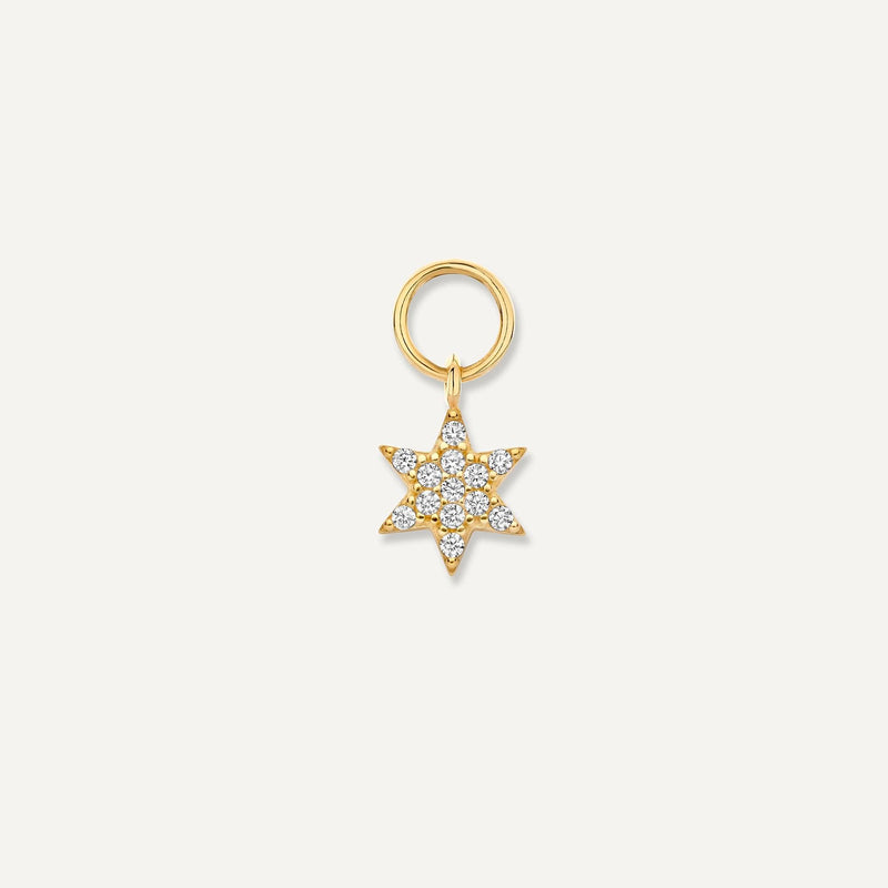 Pavé Cubic Zirconia Star Hoop Charm