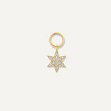 Pavé Cubic Zirconia Star Hoop Charm