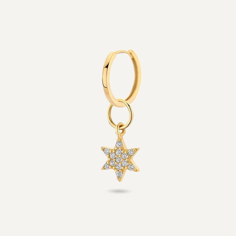 Pavé Cubic Zirconia Star Hoop Charm