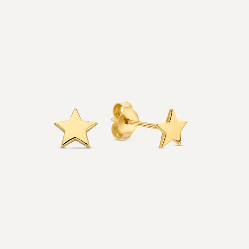 14 Karat Gold Star Studs