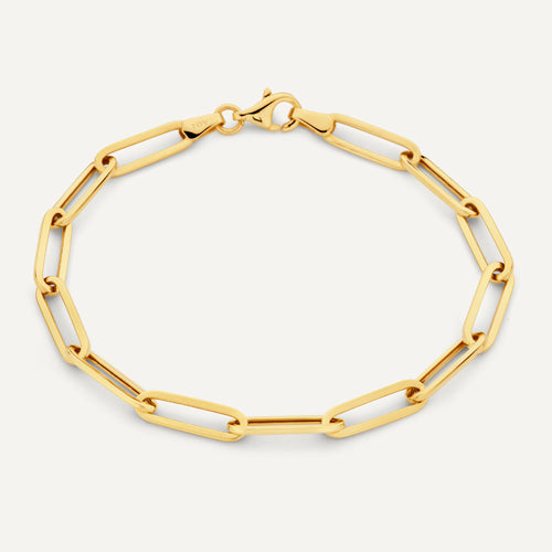 14 Karat Gold Paperclip Chain Bracelet