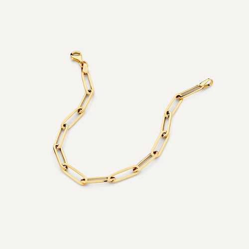 14 Karat Gold Paperclip Chain Bracelet