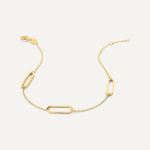 14 Karat Gold Stationed Paperclip Chain Bracelet
