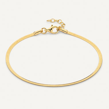 14 Karat Gold Herringbone Chain Bracelet - 1