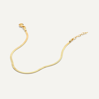 14 Karat Gold Herringbone Chain Bracelet - 4