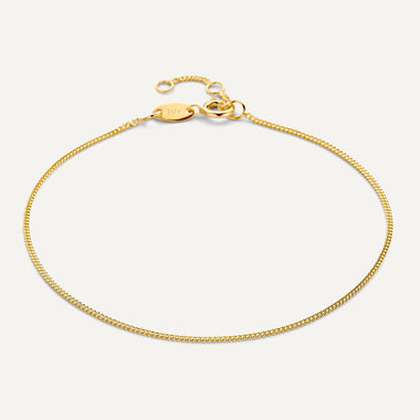 14 Karat Gold Beaded Baby Curb Bracelets Set - 5
