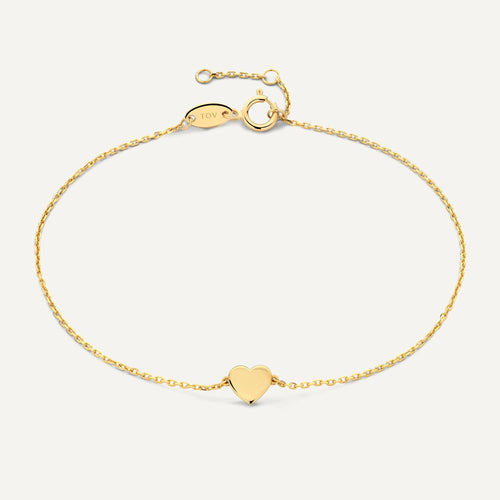 14 Karat Gold Heart Bracelet