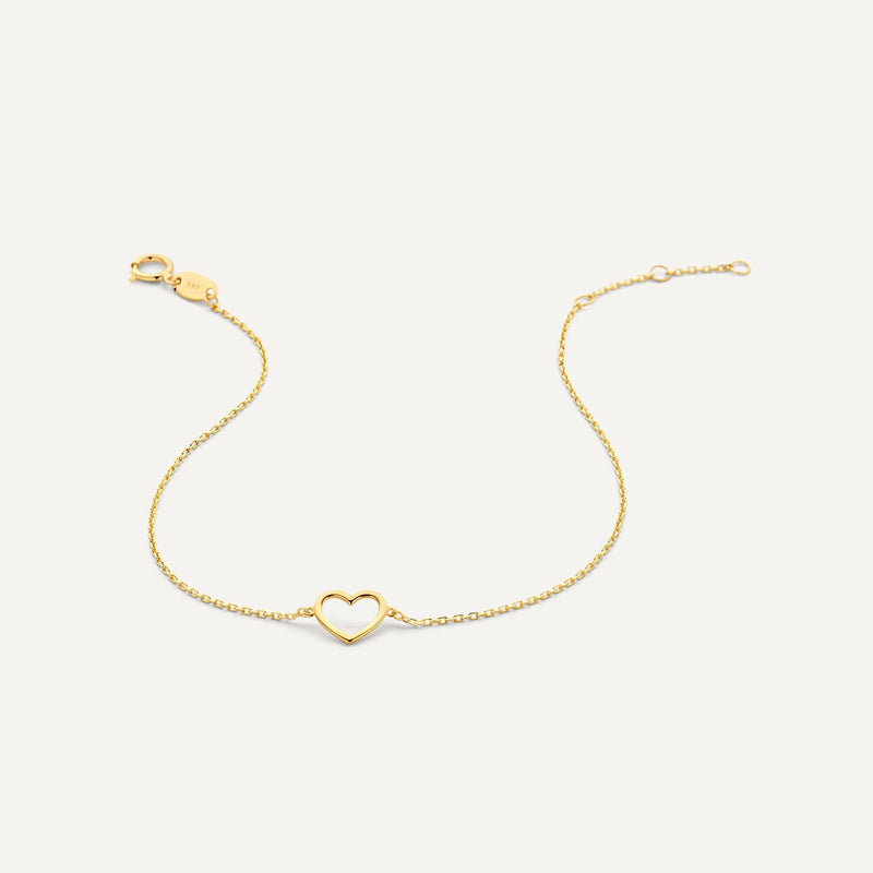 Open Heart Round Cut Zirconia Bracelet Set