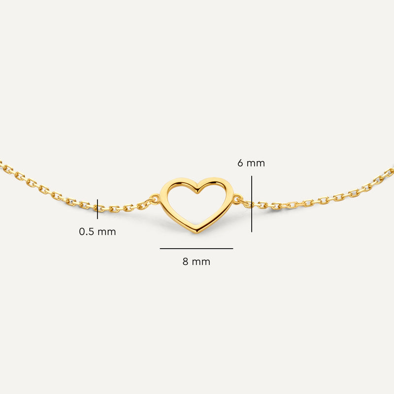 Open Heart Round Cut Zirconia Bracelet Set