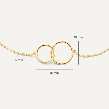 14 Karat Gold Linked Infinity Bracelet - 7