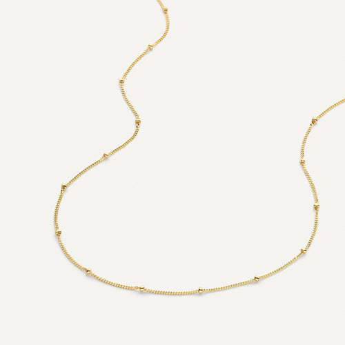 14 Karat Gold Stationed Spheres Necklace
