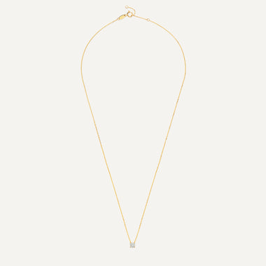 14 Karat Gold Round Cut Cubic Zirconia Pendant Necklace - 9