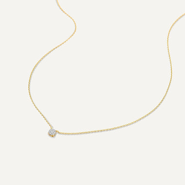 14 Karat Gold Round Cut Cubic Zirconia Pendant Necklace - 5
