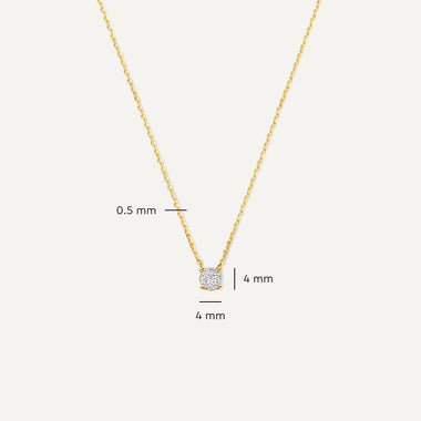14 Karat Gold Round Cut Cubic Zirconia Pendant Necklace - 8