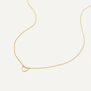 14 Karat Gold Open Heart Pendant Necklace - 5