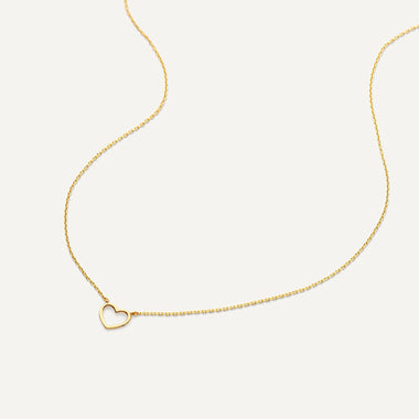 14 Karat Gold Heart Zirconia Necklaces Set - 9