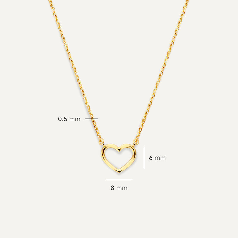 Open Hart Pendant Ketting