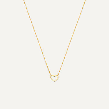 14 Karat Gold Open Heart Pendant Necklace - 1