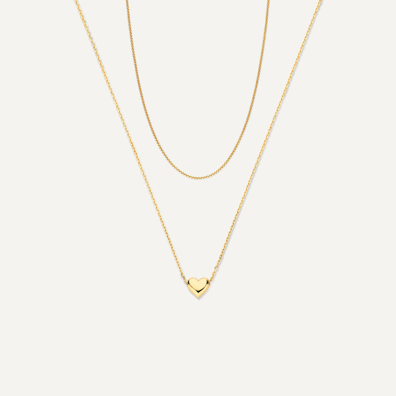 Puffy Herz Box Gliederhalskette Set