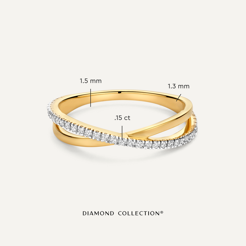 Diamond Crossover Ring (0.15 ct)