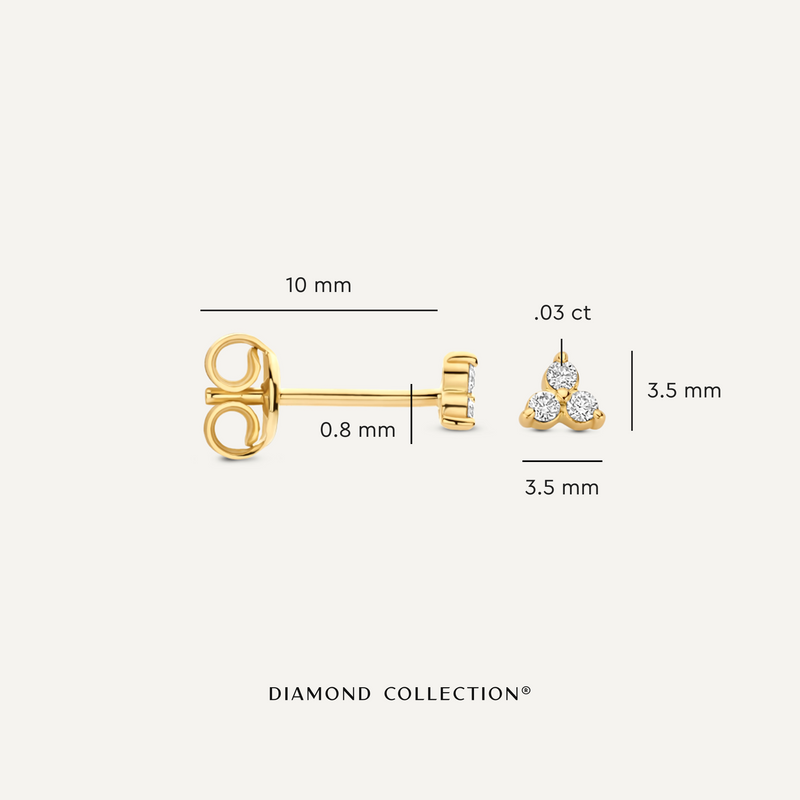 Diamant Lotus Oorknopjes (0.06 ct)