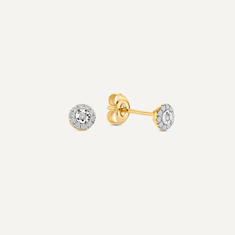 Diamond Halo Studs (0.09 ct)