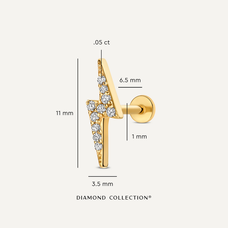 Diamond Lightning Bolt Piercing (0.05 ct)