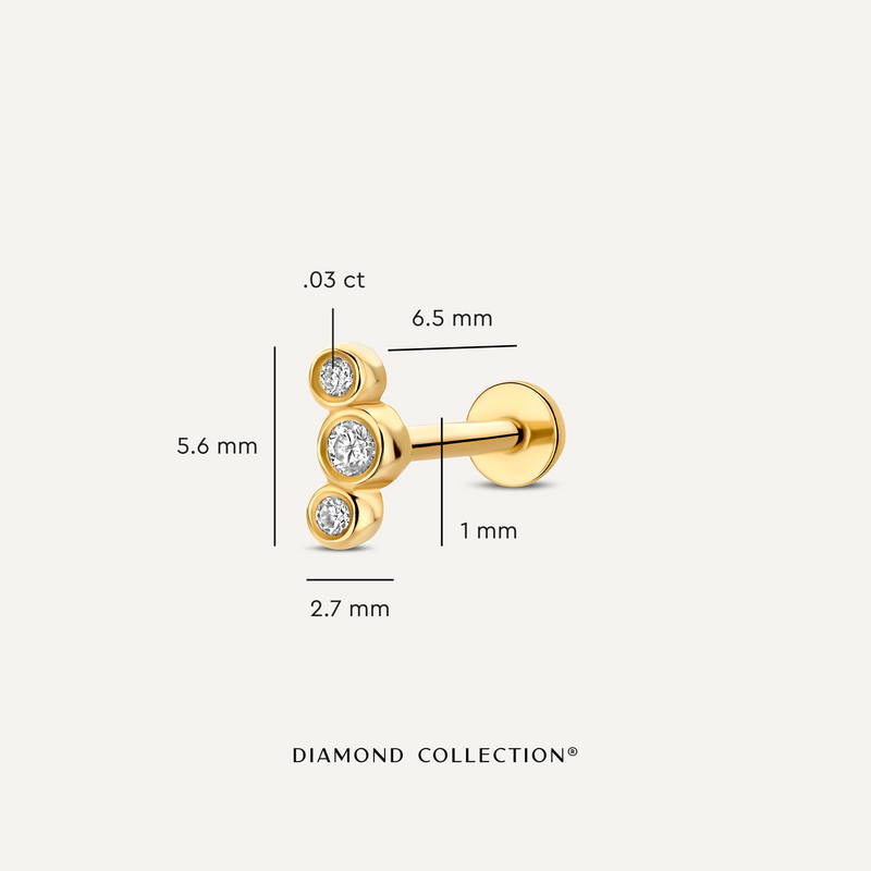 Diamond Bezel Set Curved Piercing (0.03 ct)