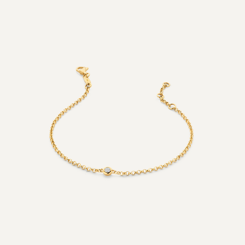 Brede Bezel Set Diamant Armband (0.05 ct)