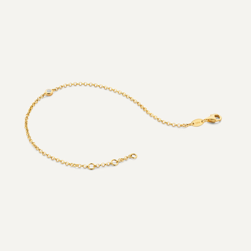 Brede Bezel Set Diamant Armband (0.05 ct)