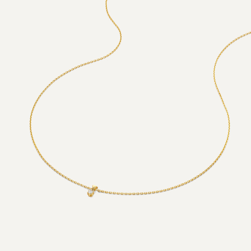 Six Prong Diamant Linked Pendant Ketting (0.05 ct)