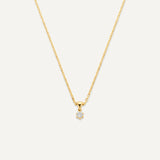 Six Prong Diamant Linked Pendant Ketting (0.05 ct)