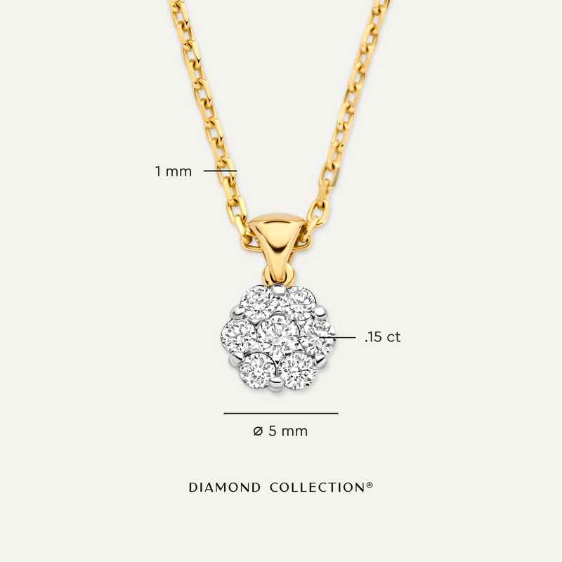 Diamant Cluster Linked Anhänger Halskette (0.15 ct)