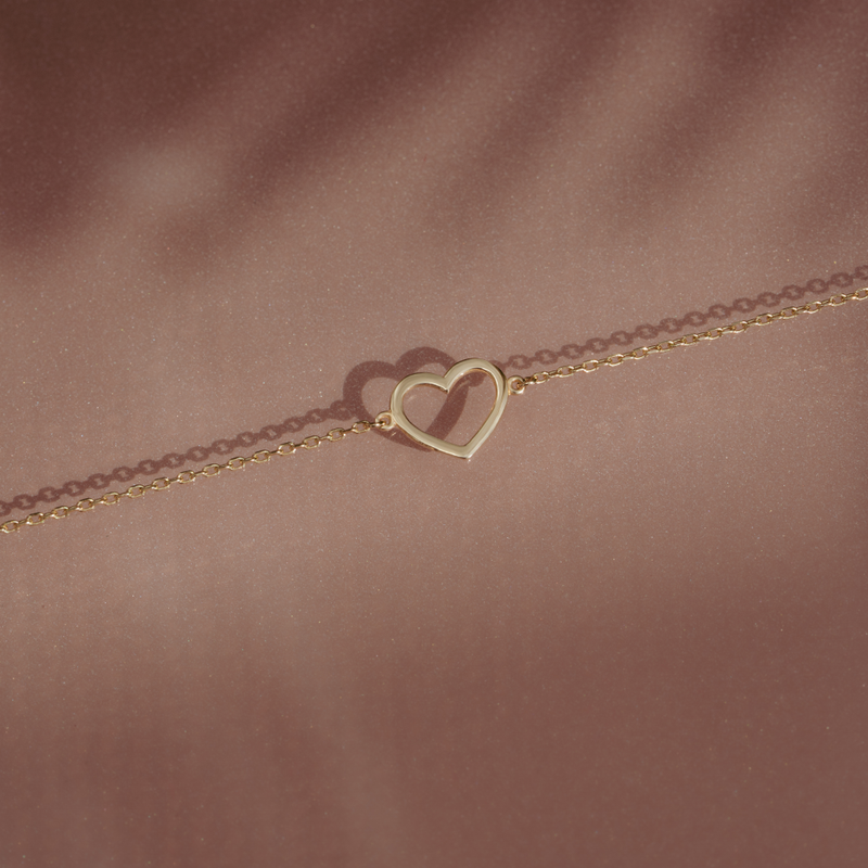 Open Hart Pendant Ketting