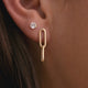 Double Paperclip Zirconia Earrings Set