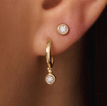 Gold Charm Hoops