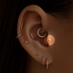 Gold Tragus Piercings