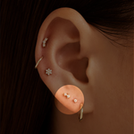 Gold Lobe Piercings