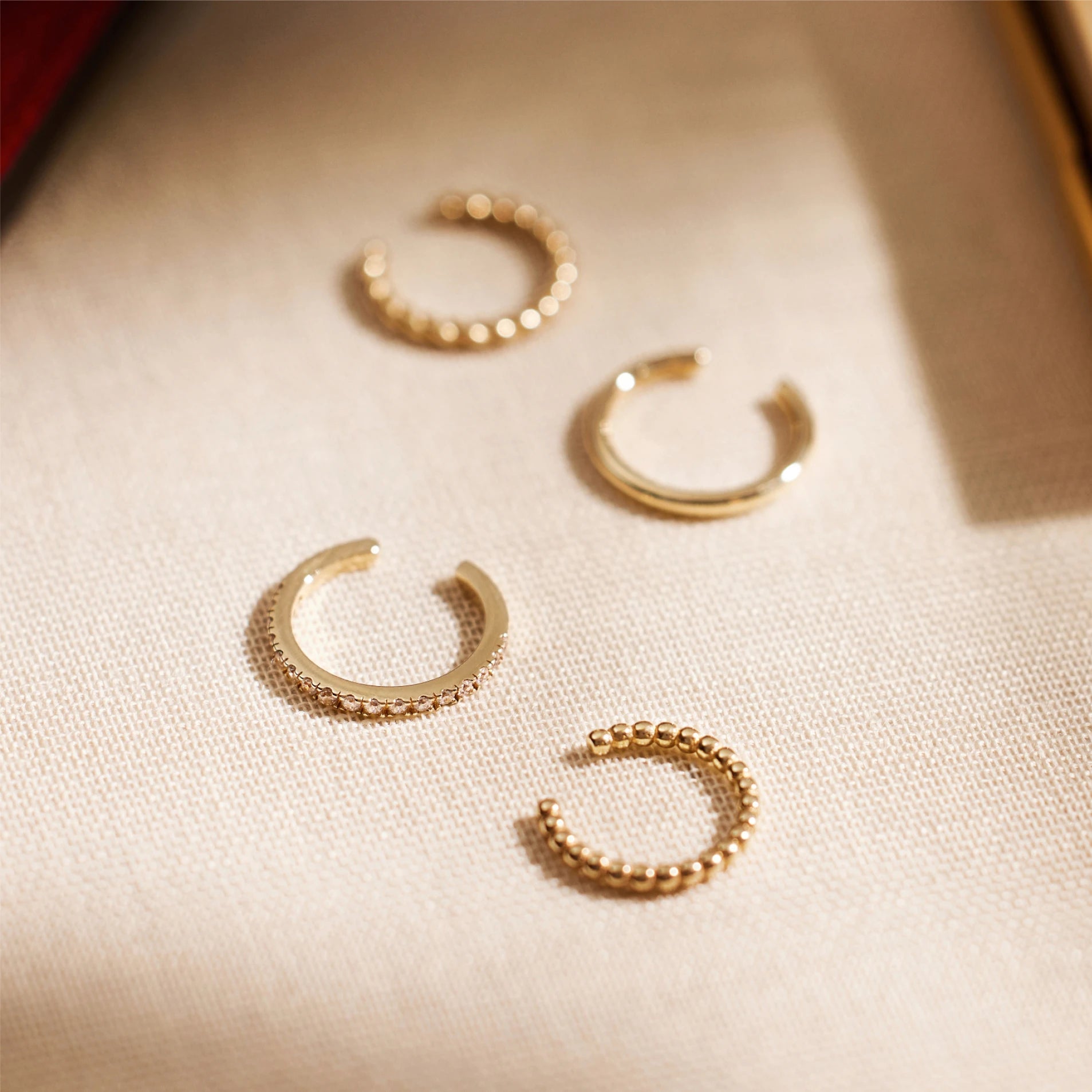 FOMIYES Ohrringe Damen Ear Cuff Blüten - Roségold Strass Ohrkletterer