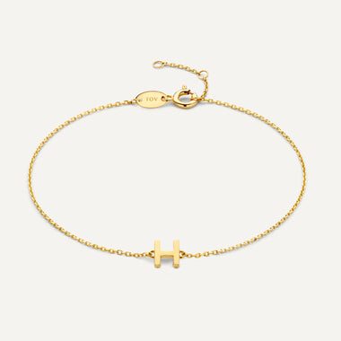 14 Karaat Goud Essential Initial Letter Armband - 1