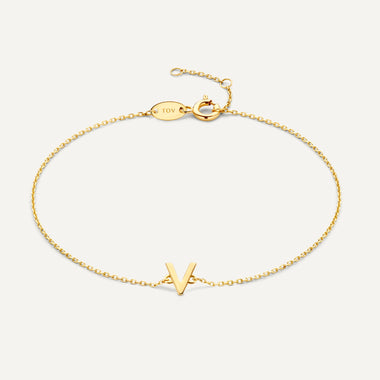 14 Karaat Goud Essential Initial Letter Armband - 1