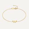 Oro de 14 Quilates Pulsera Essential con Inicial - 1
