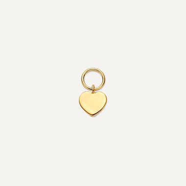 14 Karat Gold Heart Hoop Charm - 1