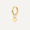 14 Karat Gold Heart Hoop Charm - 6