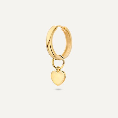 14 Karat Gold Heart Hoop Charm - 6