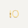 585er Gold Oval Tapered Huggie Hoops (12 mm) - 1